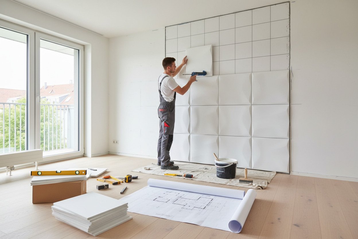 Montaż paneli ściennych 3D — przygotowanie i techniki klejenia