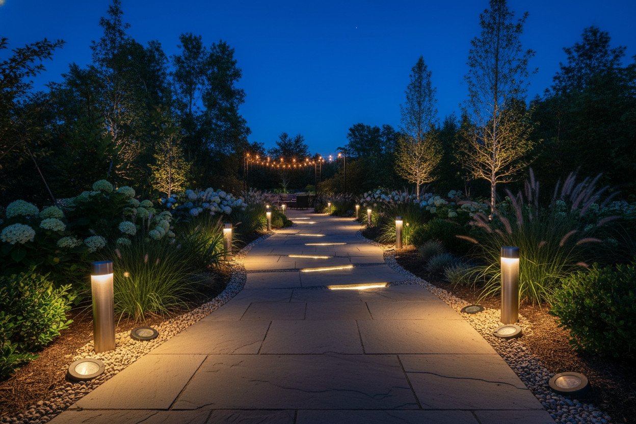 Oświetlenie ścieżek ogrodowych — techniki i produkty