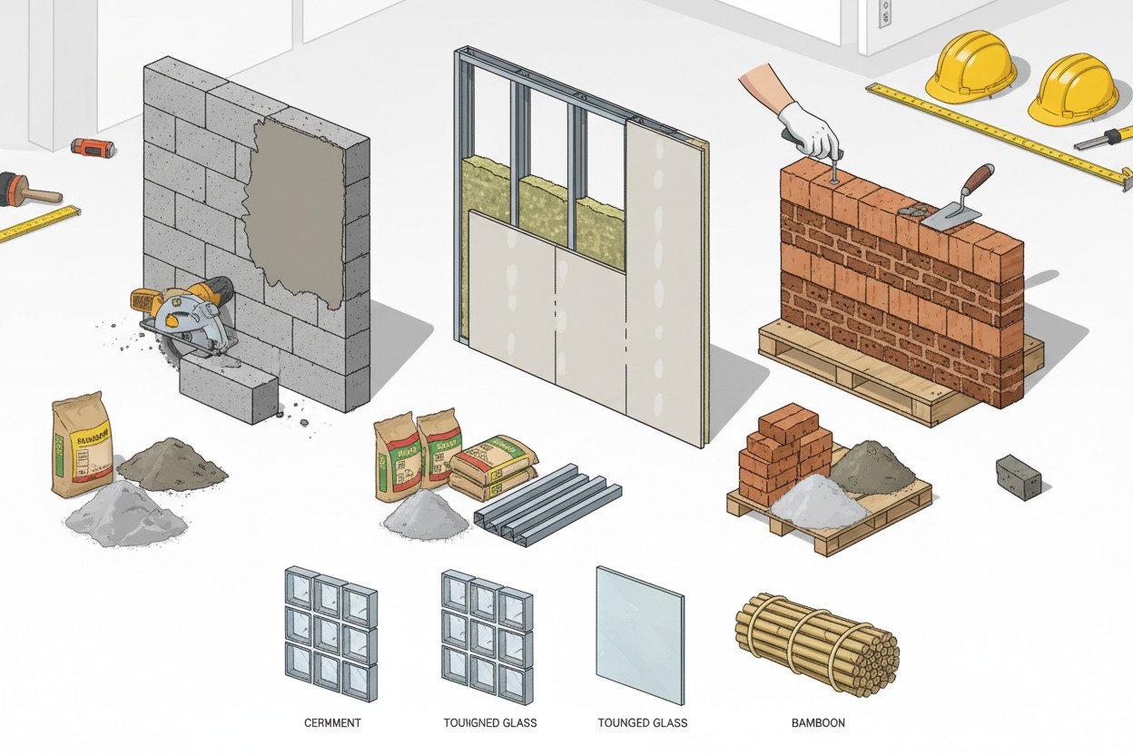 Podstawowe materiały na ściany działowe — przegląd opcji