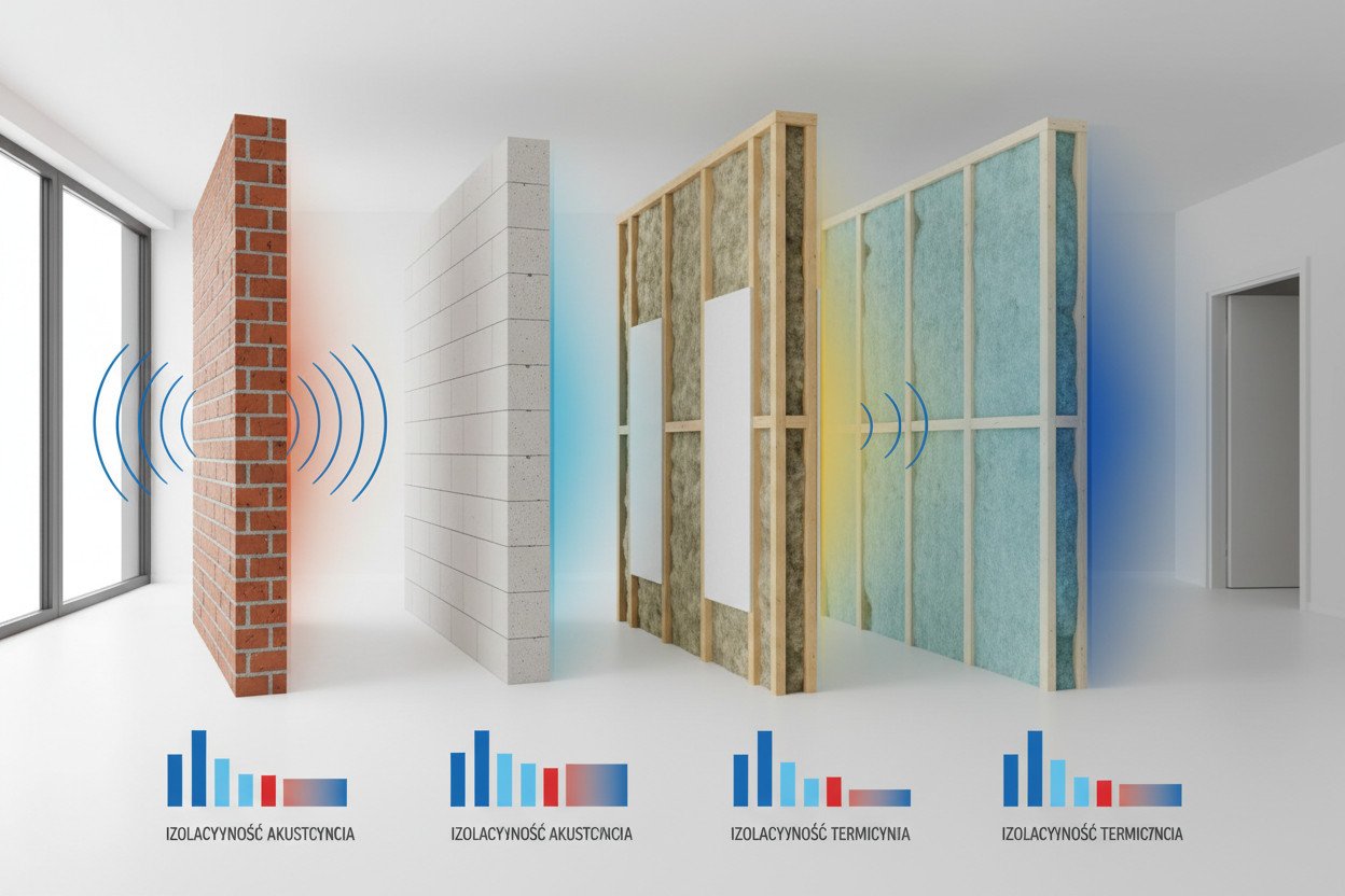 Porównanie izolacyjności akustycznej i termicznej różnych materiałów