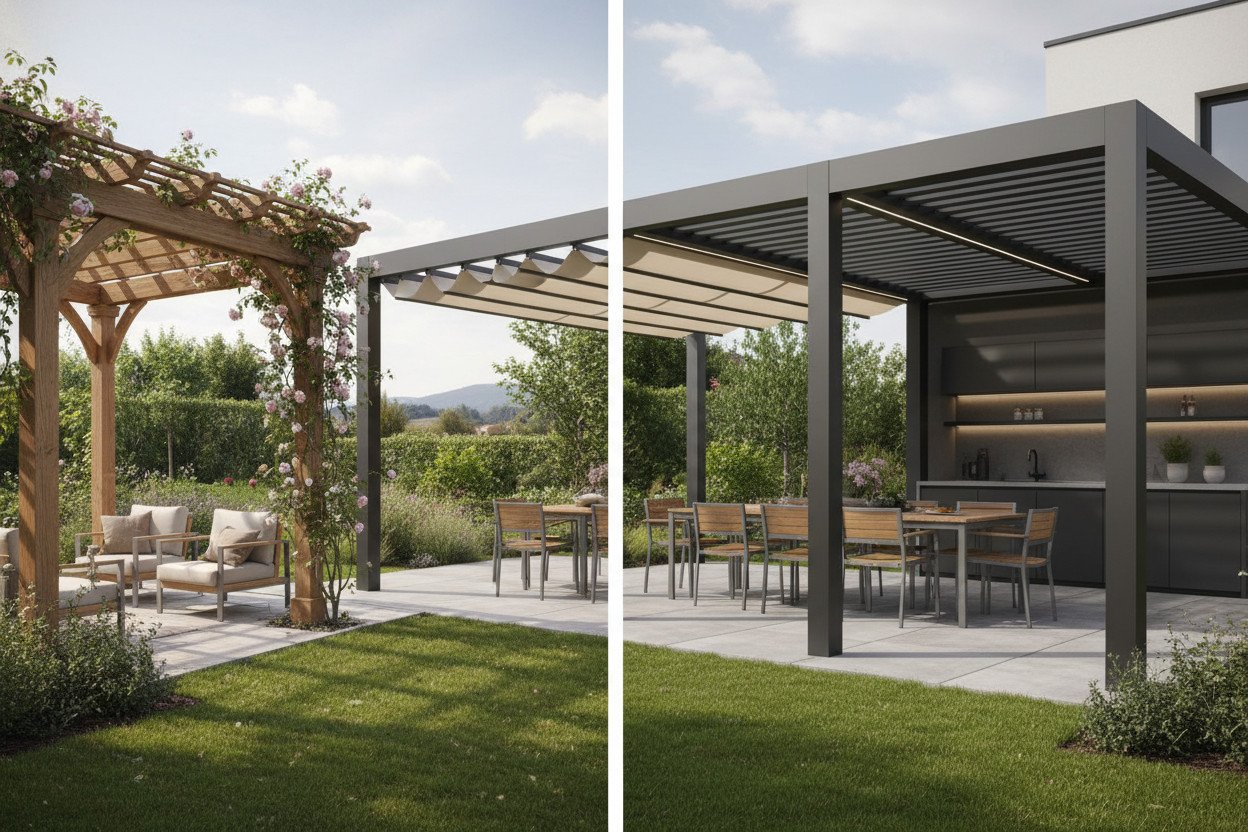 Rodzaje pergoli ogrodowych — od klasycznych po bioklimatyczne