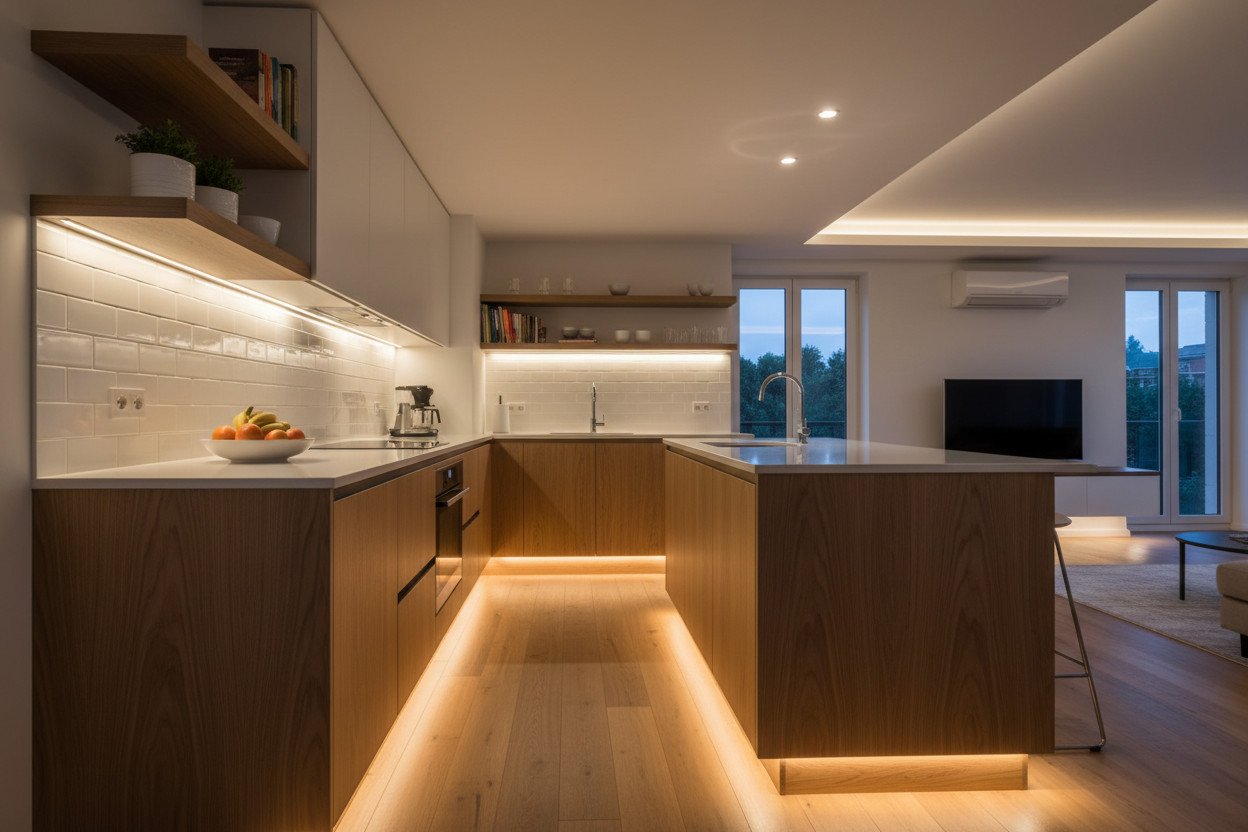 Taśma LED w kuchni i innych miejscach montażu podpowierzchniowego